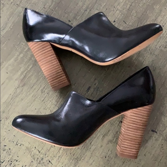 KATE SPADE SATURDAY Black Leather Block Heel Shoes - Picture 2 of 16